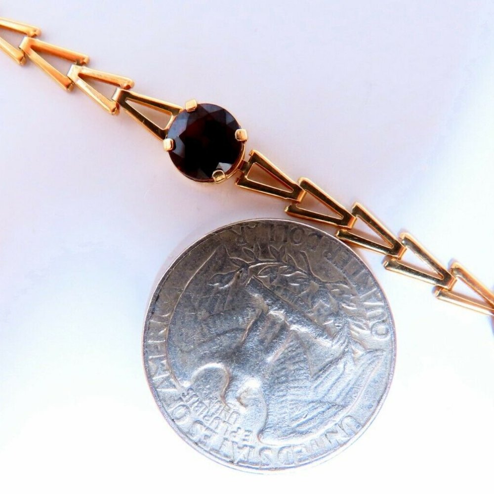 3.50ct natural garnets bracelet 14kt - Picture 2 of 6